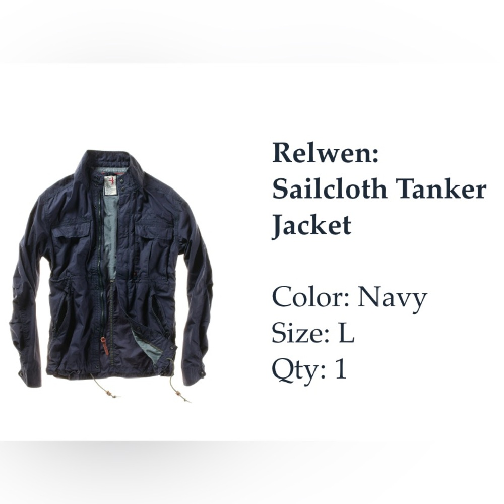 NEW without tag!! Men’s Relwen sailcloth tanker jacket